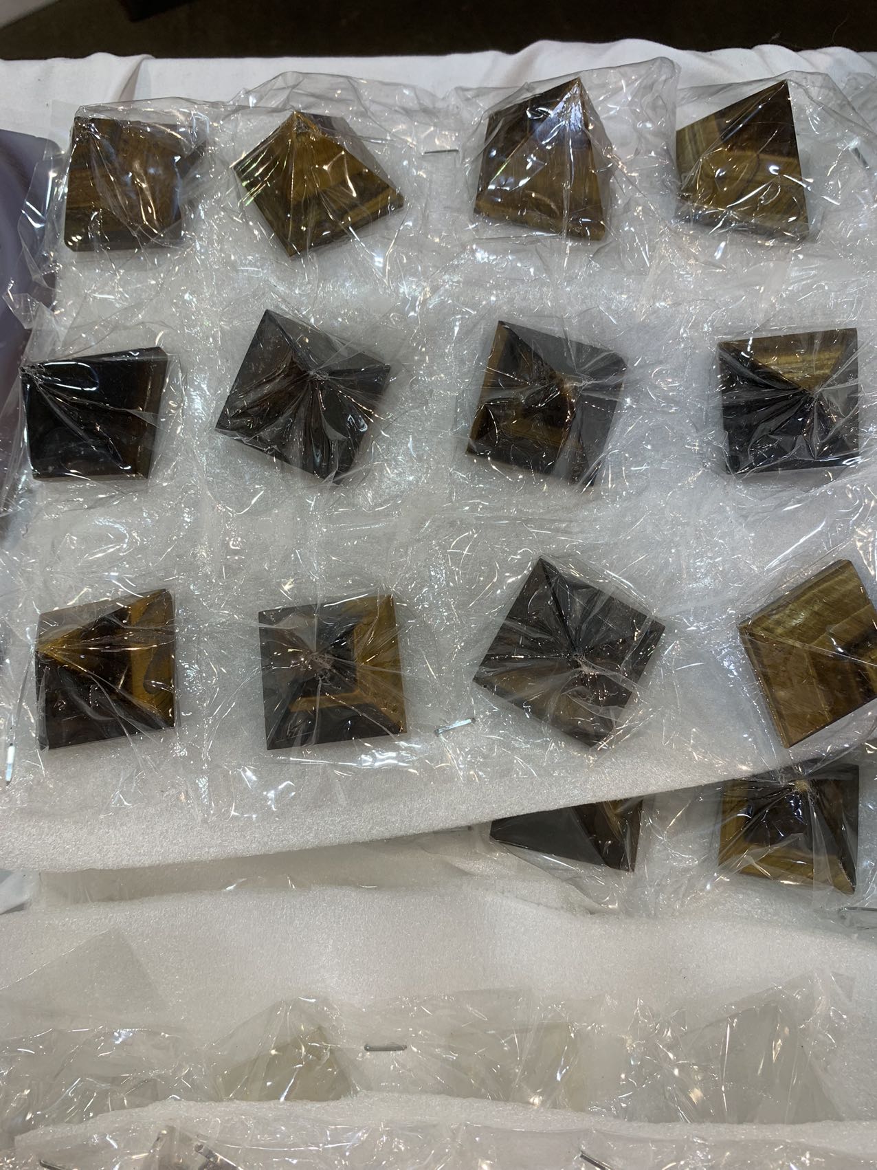 crystal and tiger eye pyramid
