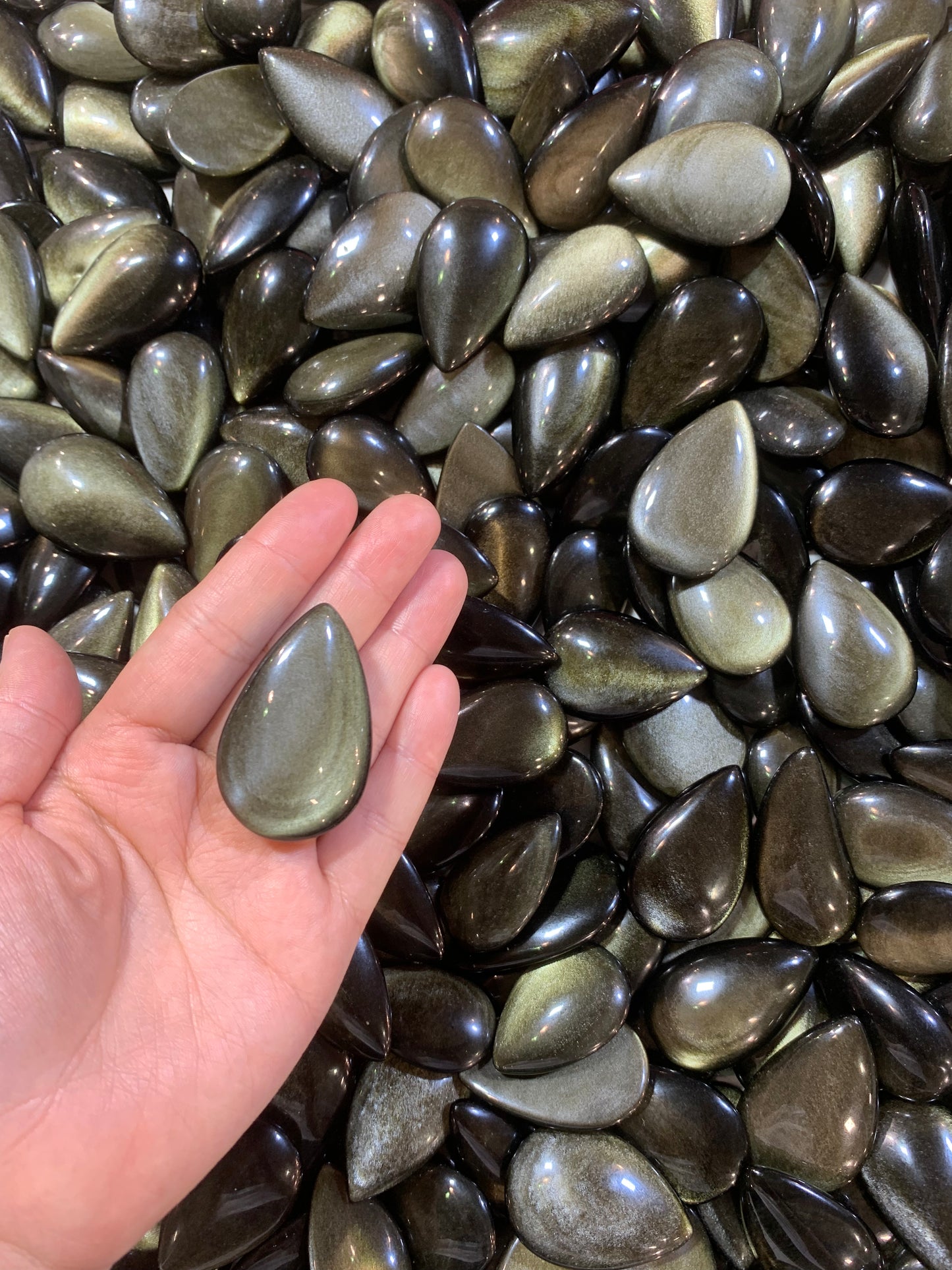 Gold sheen obsidian Tear drop