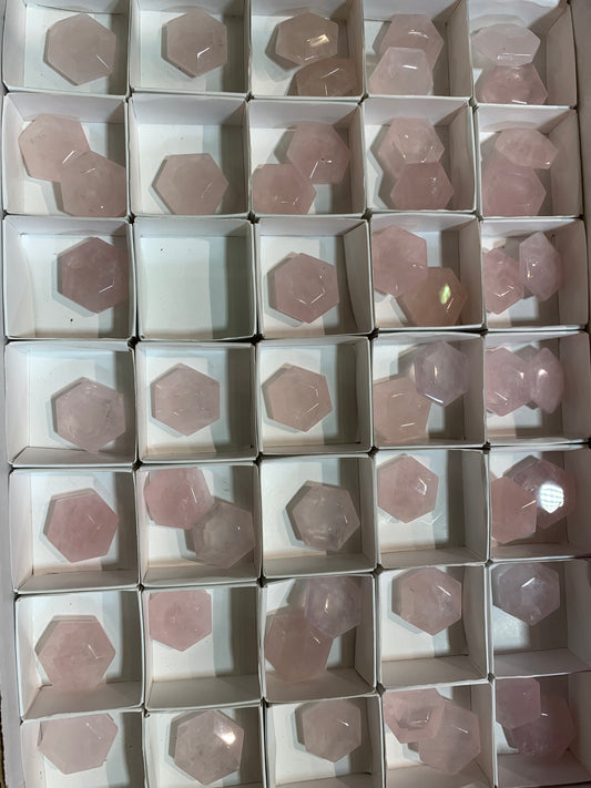 Hexagon rose quartz
