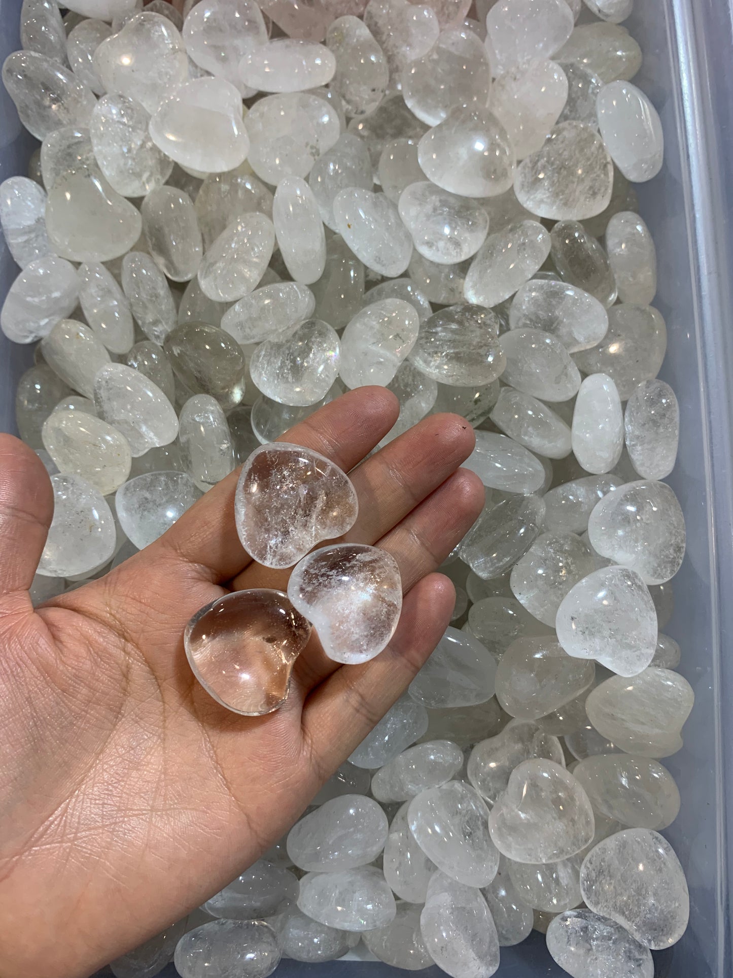 White Crystal heart 27mm