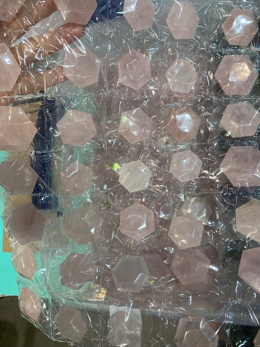 Rose quartz hexagon 30-40mm