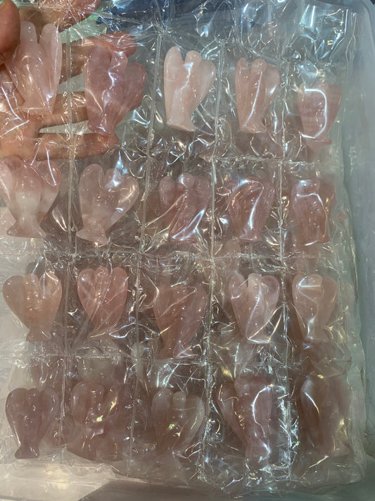 Rose quartz angel 2-inch
