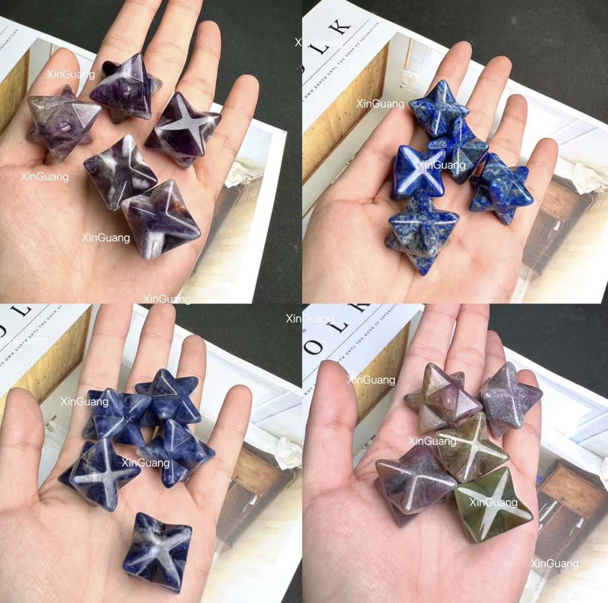 Assorted stone Mer-Ka-Ba 20*20mm