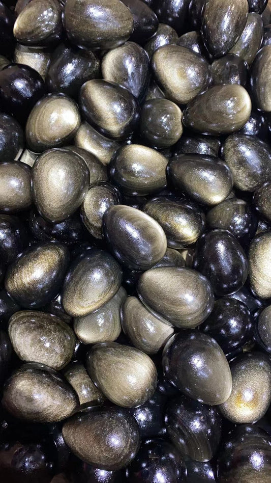 Gold sheen obsidian egg assorted size