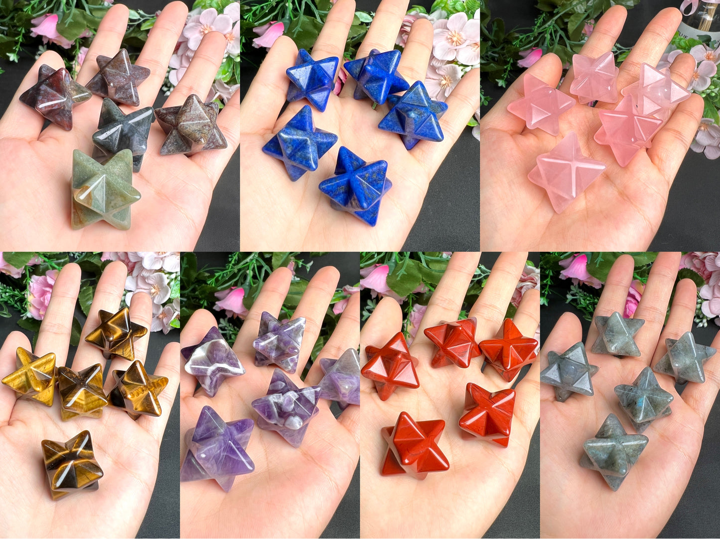 Assorted stone Mer-Ka-Ba 20*20mm