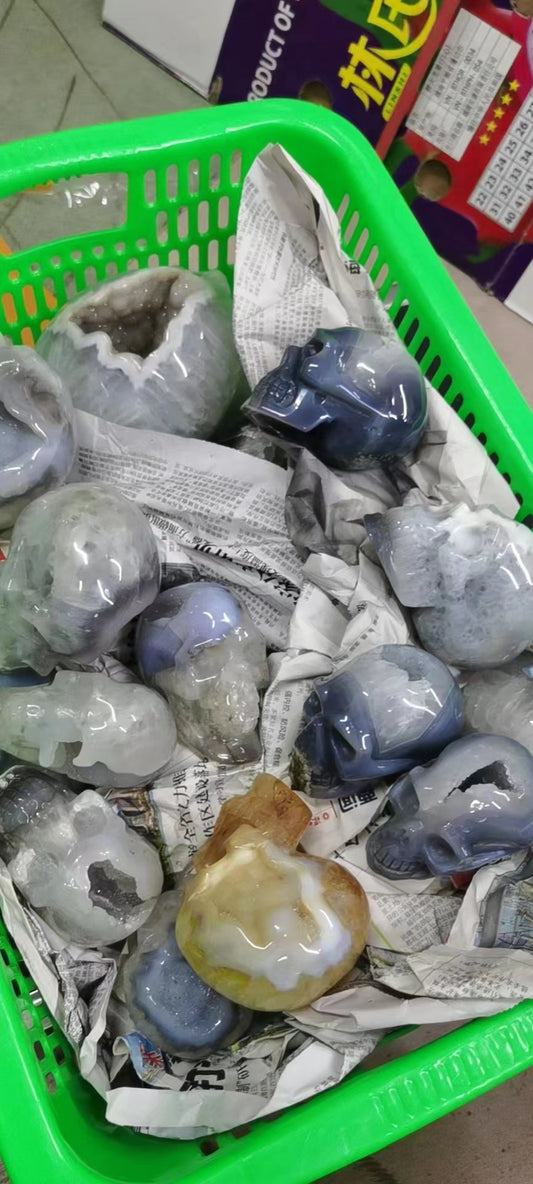 Drusy Agate skull assorted size