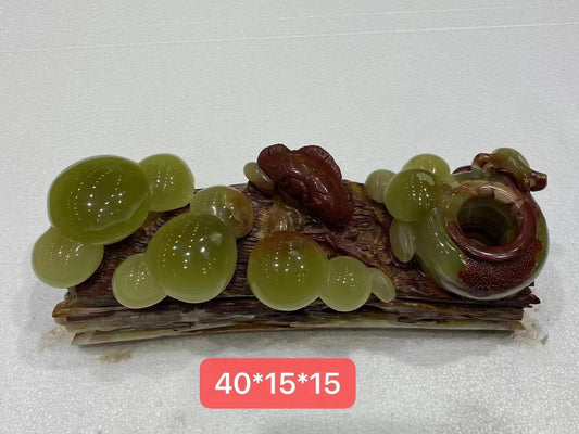 Afghanistan jade natural colour whole peace carving mushroom