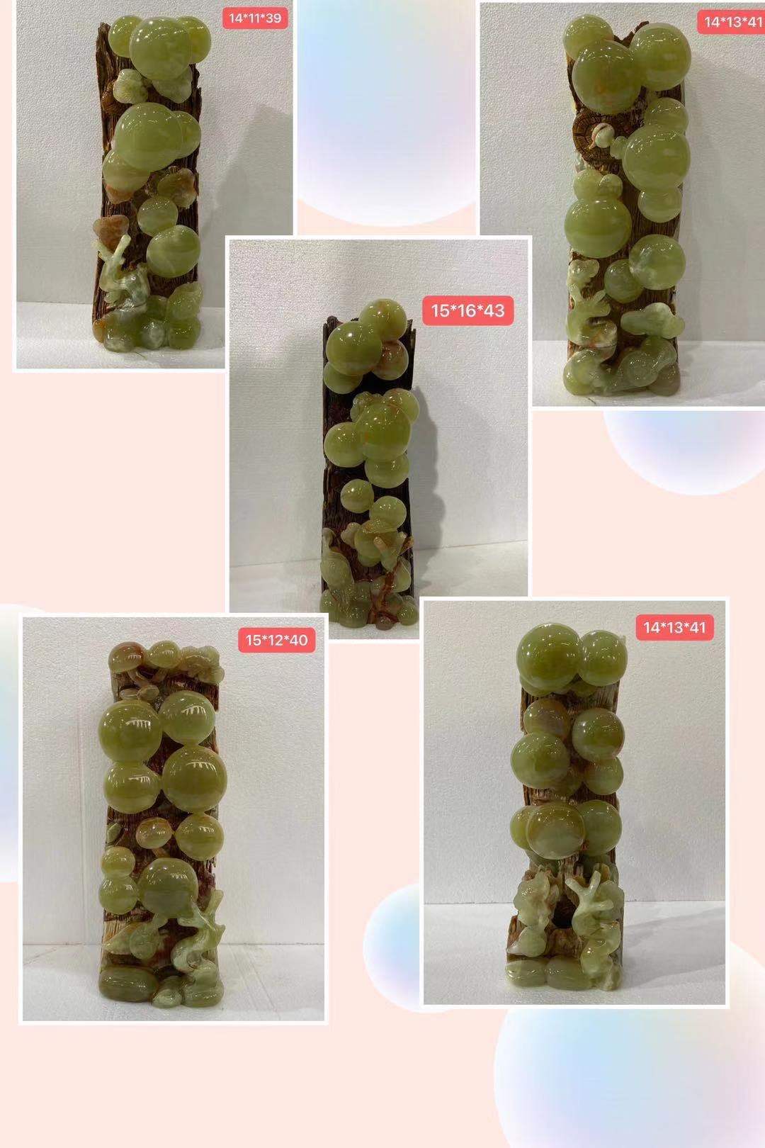 Afghanistan jade natural colour whole peace carving mushroom