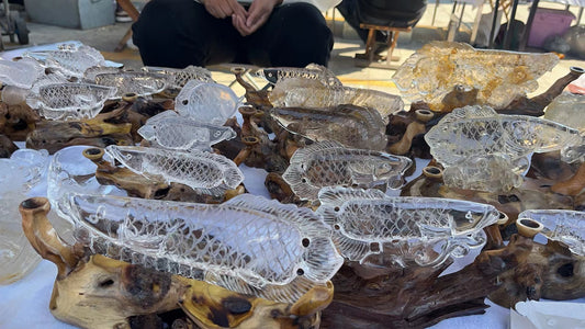 Crystal carving fish