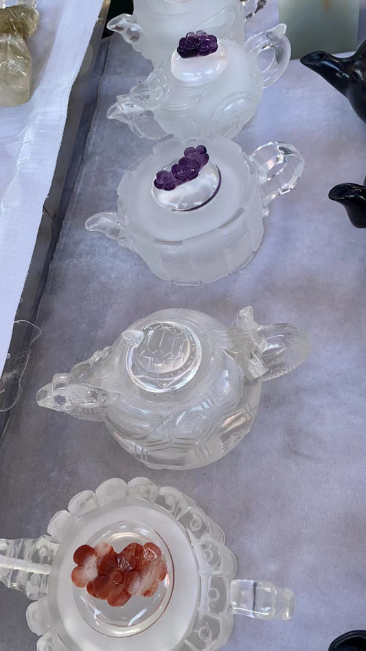 Crystal carving Tea pot