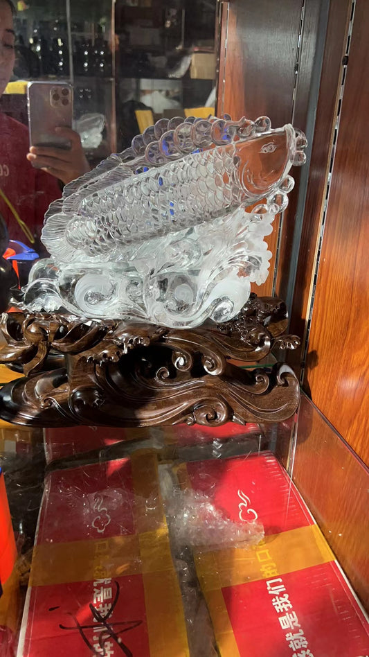 Crystal carving fish