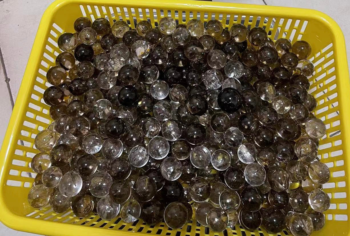 Smoky natural quartz 30mm sphere