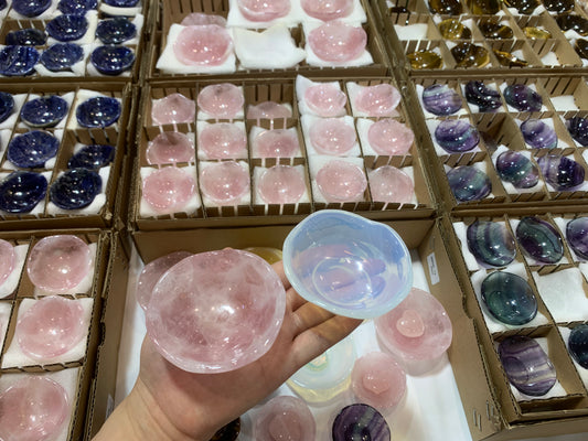 Bowl 75mm assorted stone(fluorite $24)