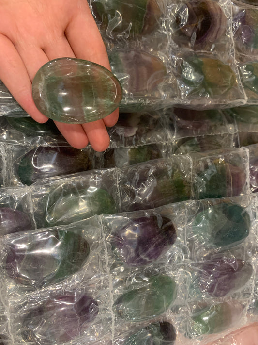 Fluorite worry stone