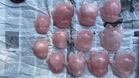 Rose quartz fox assorted size
