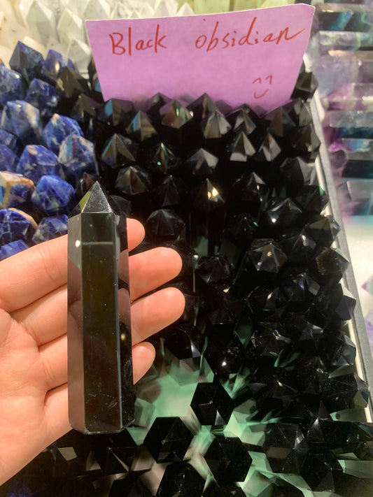 Black Obsidian point free size