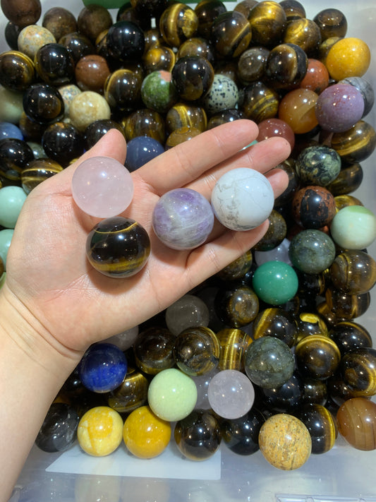 assorted stone sphere 30mm