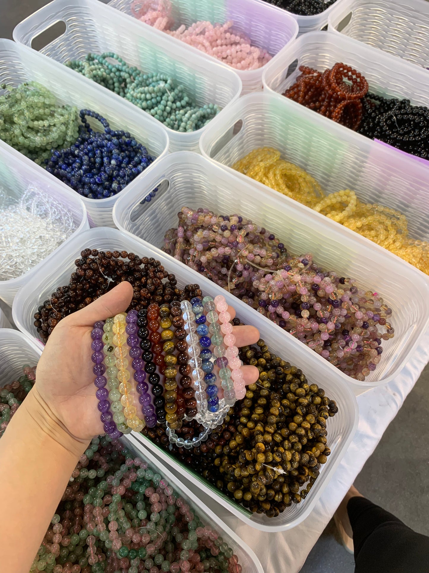 Assorted stone bracelets 8mm