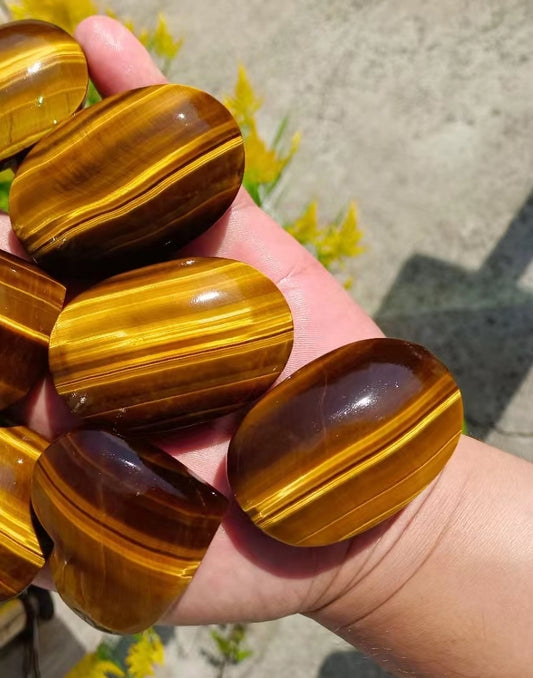 Tiger eye puff oval assorted size