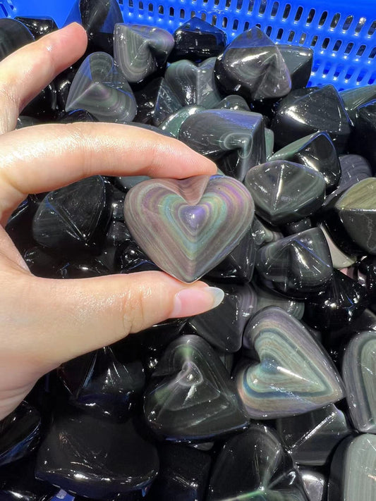 Rainbow Obsidian heart free size