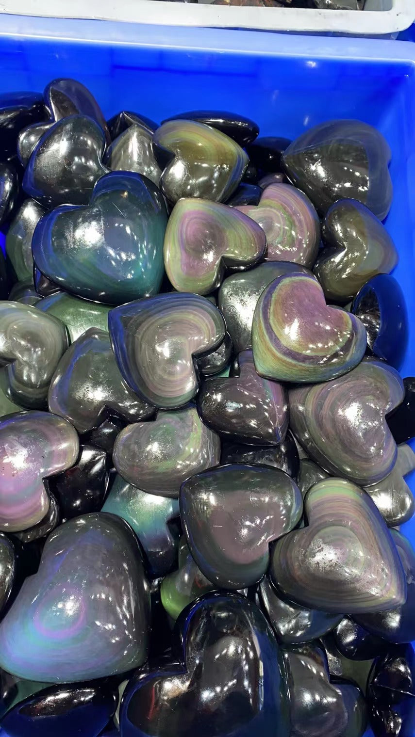 Rainbow Obsidian puff heart free size