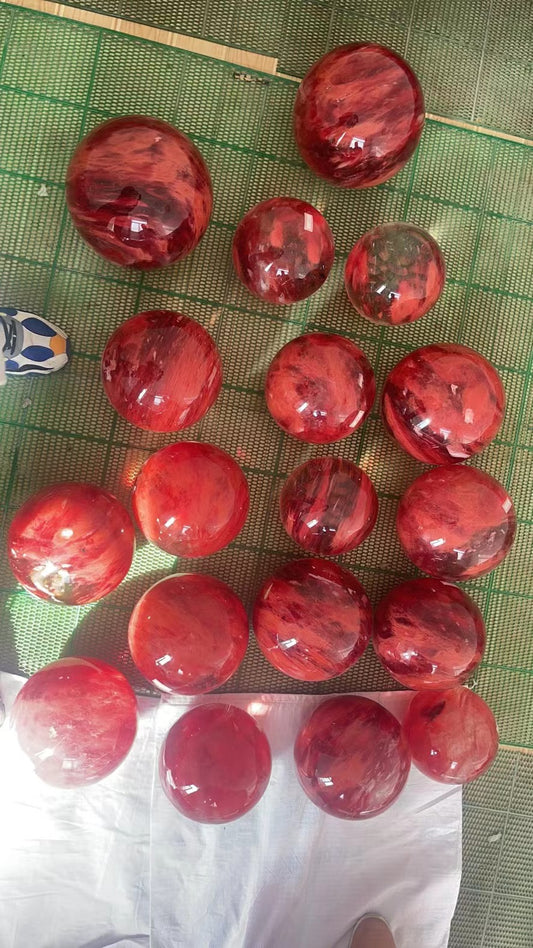 Cherry quartz assorted size sphere