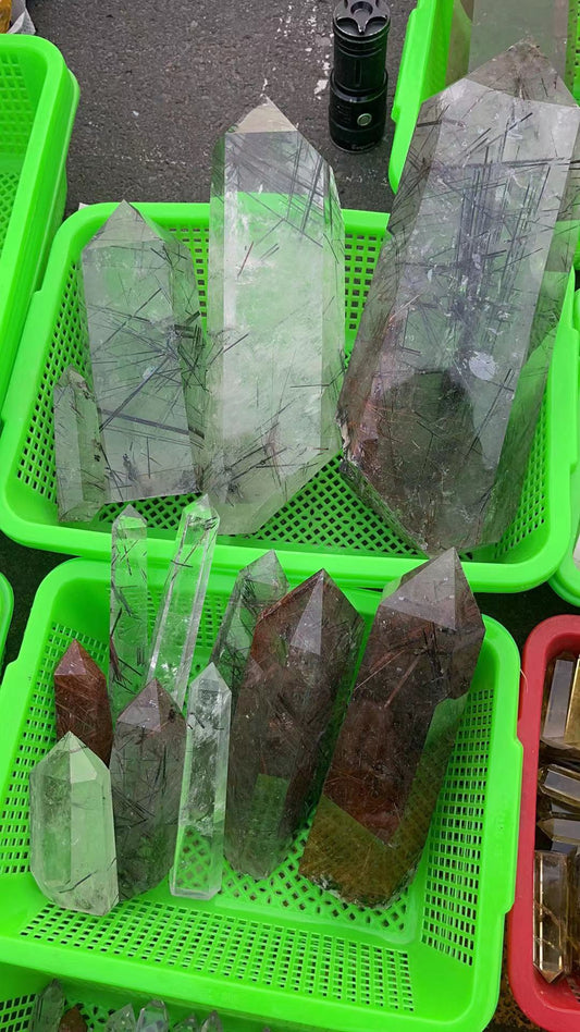 Assorted colour rutilated quartz free size