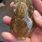 Gold hair rutilated quartz money frog