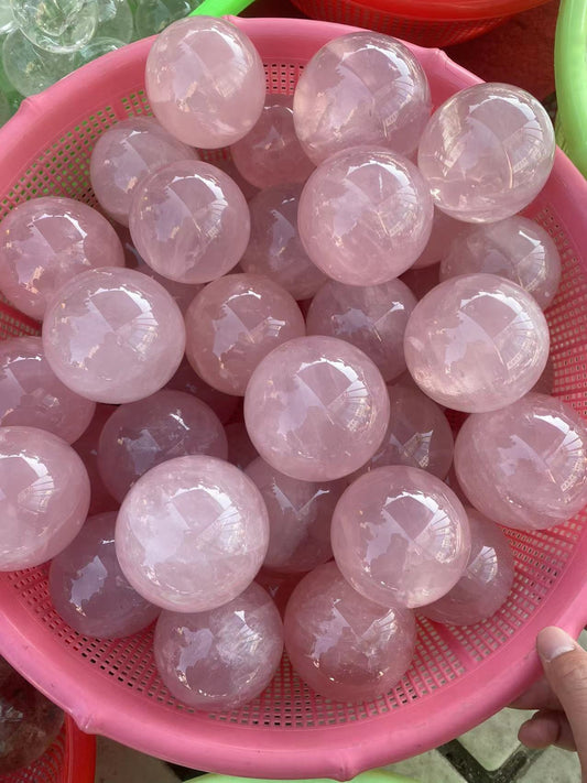 Rose quartz assorted size sphere "A quality"