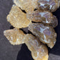 Gold hair rutilated quartz money frog