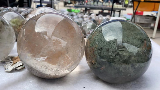 Green phantom quartz sphere