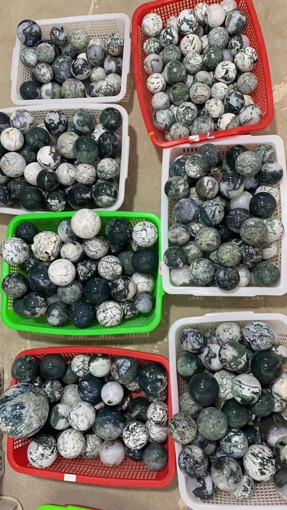 Moss agate assorted size sphere "A Grade"